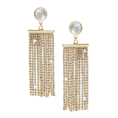Gold-Toned Gold Plated Contemporary Drop Earrings